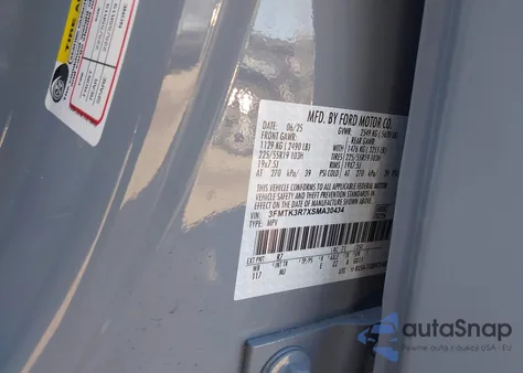 2025 Ford Mustang Mach-E Premium z USA, uszkodzony, nr VIN 3FMTK3R7XSMA30434